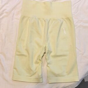 Gymshark Light Yellow Biker Shorts